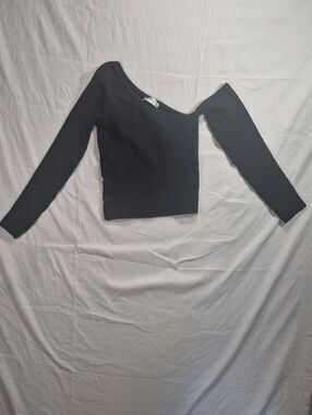 Happiness Black One-Shoulder Long-Sleeve Women's Top